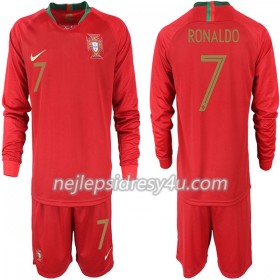 Fotbalový Dres Portugalsko RONALDO 7 Dětské Domácí MS 2018 Dlouhý Rukáv